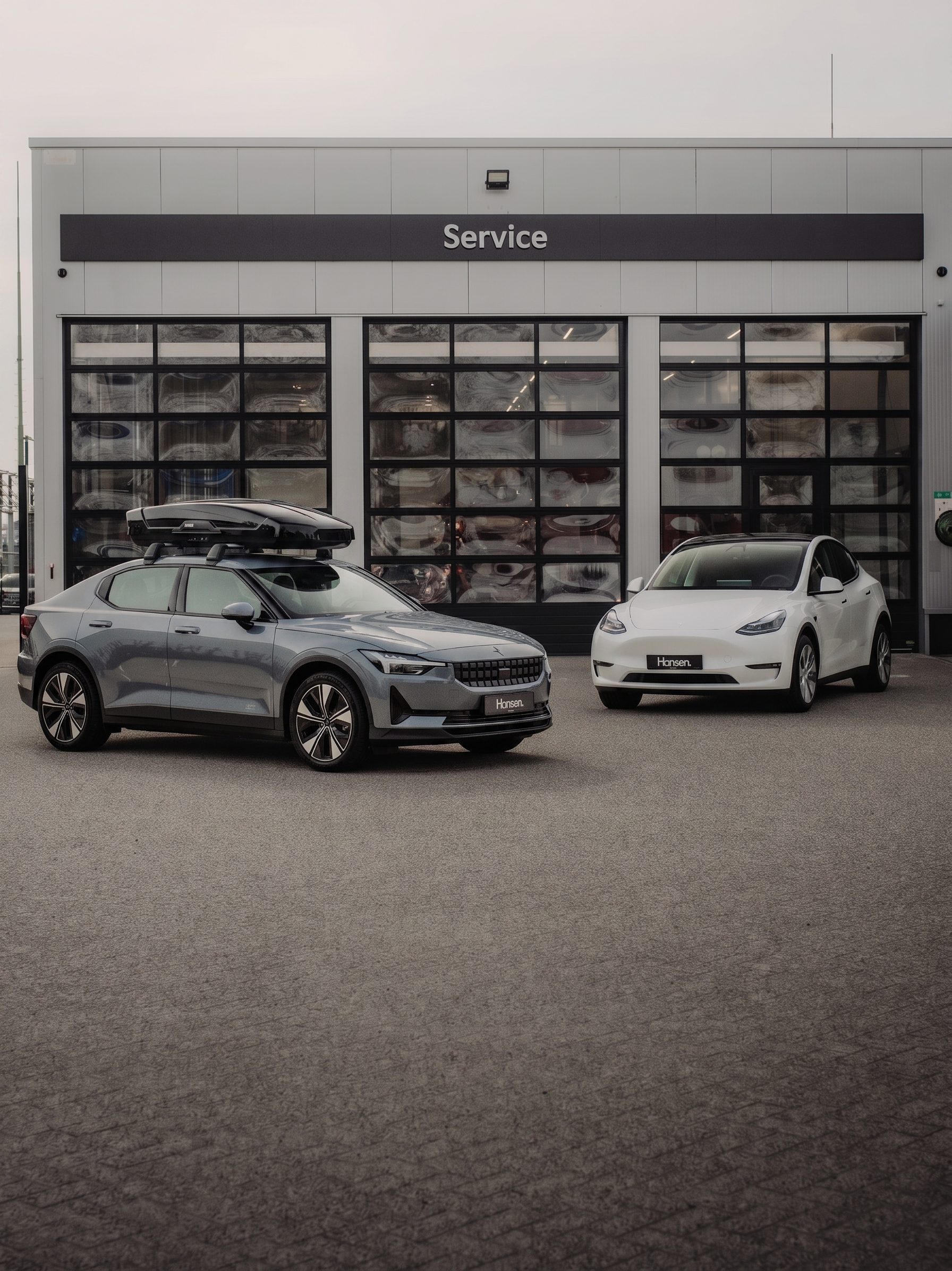 Elektrische auto met bagagebox